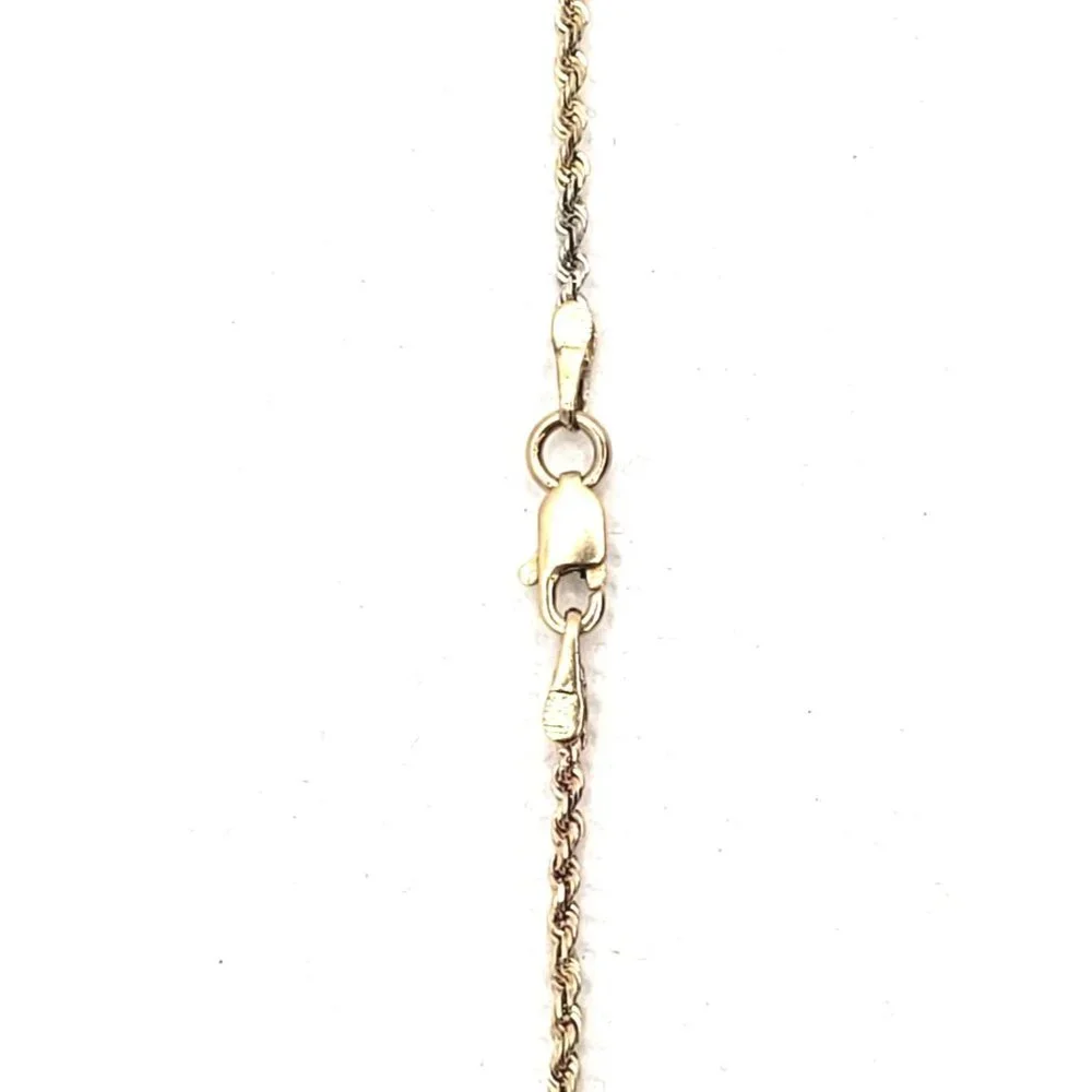 14k Tri-Color Gold 1.6 mm Rope Chain 22 Inches - Picture 7 of 12
